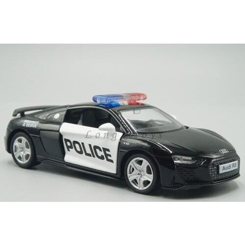 1:36 Diecast Model F-Audi R8 Police Patrol Wagon Pull Back Toy Car