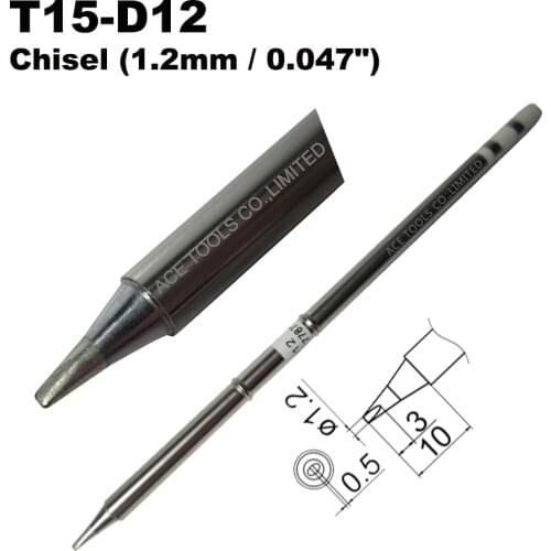 10 PCS T15-D12 Screwdriver 1.2mm Soldering Tip for HAKKO FX-951 FX-950 FX-952 FX-9501 FM-2028 FM202 Iron Pencil Bit Replacement