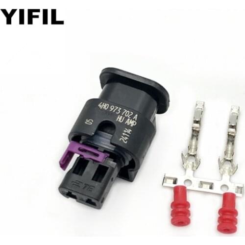2/4/10pcs/lot 2 Pin/Way 1.2mm Sealed Connector Kit 4H0973702A With Terminal Seal 000979034E For VW VAG Fuel Pump T5 7E0 963 303