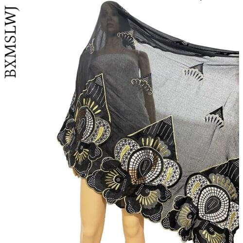 2021 Fashion Abaya Islamic Hijab African Dubai Ramadan Cotton Hijab Pashmina for Pray Embroider Ring Shawl Wrap Turban Woman