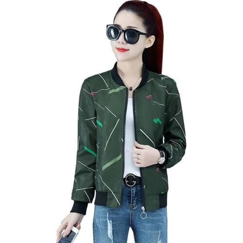 2021 Women Jacket Female Short Jacket Womens Zipper Coats Plus Size Baseball UniformThin Spring Summer Coat Loose Lining Top B