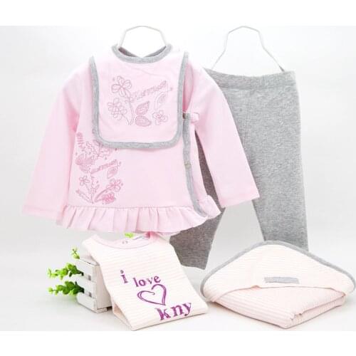 0-12 months baby five sets baby multipurpose clothes boxes Childrens pure cotton clothes Clothes and blanket box