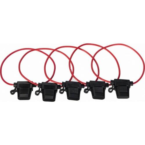 5pcs Waterproof Amp In Line Stanard Blade Type Fuse Holder Car Auto
