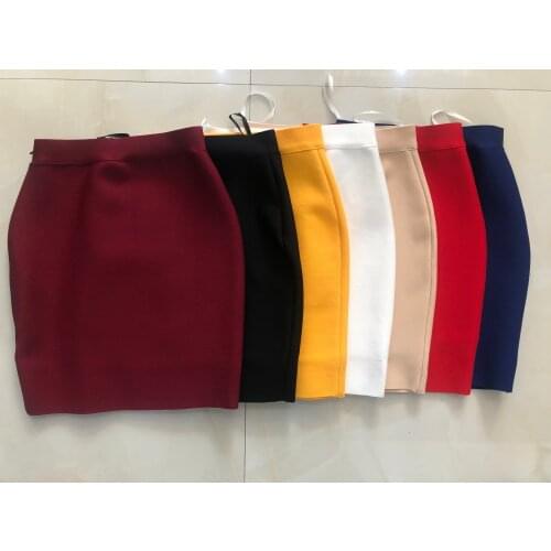 7 colors High quality Bodycon Pencil Rayon bandages Skirts Celebrity Club Party Pencil skirts
