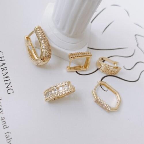 DIY jewelry accessories micro-inlaid zirconium earrings earrings jewelry accessories materials
