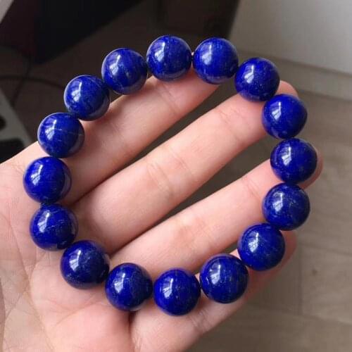 14mm Natural Lapis Lazuli Gemstone Round Beads Bracelet Stretch Woman Prayer Beads Women Men Crystal AAAAA