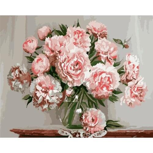 CraftArtGo Painting By Numbers Flower painting On Canvas HandPainted Gift Picture By Number Waterfall Kits Home Decoration