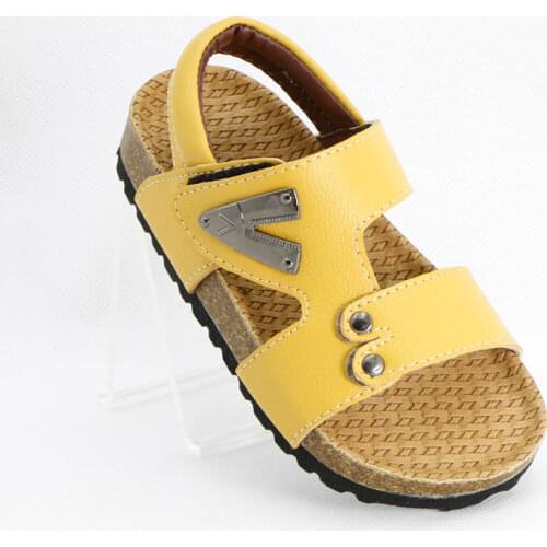 Children Summer Boys Sandals Soft PU Leather Flat Heels Toddler Kids Cork Comfortable Casual Shoes Male Teenagers 1-3-12 Years