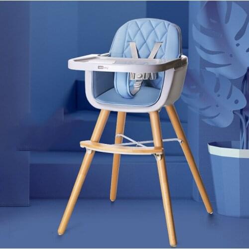 Babyinner Baby High Chair Kids Table and Chair Adjustable Height Dinner Table Multifunction Solid Wood Booster Seat