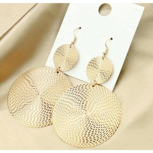 European and American cross border Earrings geometric irregularity exaggerated Earrings Fashion atmosphere Circle Earrings