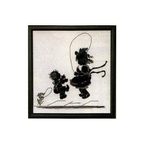 Fishxx Cross-Stitch Cross173-7portrait[Children playing]cotton thread and cloth , water-soluble,100% accurate,11CT,embroidery