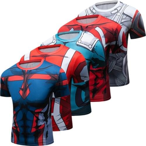 Brand 3D Printed T shirts Men Compression Shirt Cosplay Costume Clothing Sports Quick Dry Fitness Short Sleeve Summer Tops Male