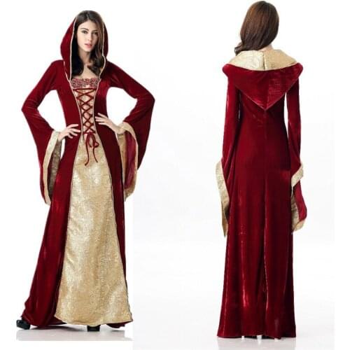 Halloween Female Costumes European Court Retro Queen Cosplay Costume Masquerade Party Evening Garment Carnival Dress