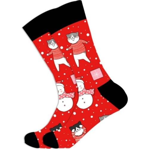 Cotton Men Women Sport Socks Harajuku Funny Christmas Socks Long Warm Christmas Dress Compression Socks For Autumn Winter
