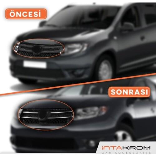 For Dacia Logan Mcv Chrome Front Grille 4 Piece 2013-Above Modified Design Decoration Accessories Styling Free Fast Shipping