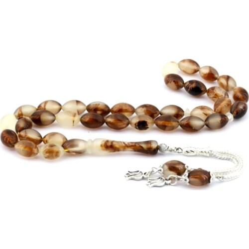 Islamic Tasbih Muslim Rosary Beads 33 Prayer Rosary For Men Bracelet For Men Accessory amber oltu amber stone Handmade Turkey