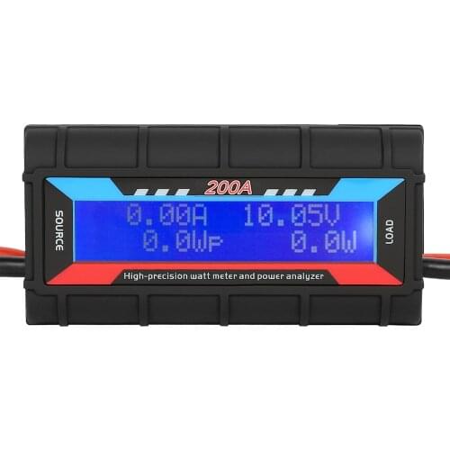 200A Power Meter for Multi-axis Aircraft Voltage, Current and Power Meter LCD Digital Display Ampere Volt and Watt Power Meter