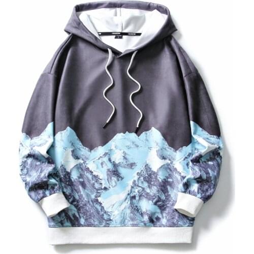 Quality Brand Men Hoodie 2021 Autumn Hip Hop Streetwear Men Pullover Sweatshirts Hoodies Mens Anime Wave Printing Hoodie Male