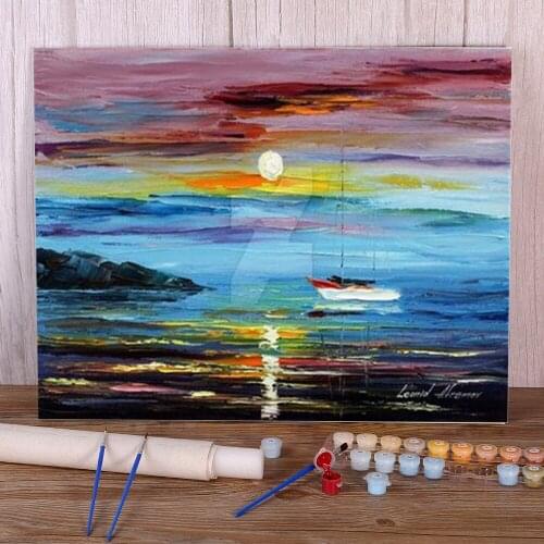 Caribbean Dream DIY Painting By Numbers Package Oil Paints 40*50 Oil Painting Home Decor For Kids Handiwork Wholesale Art