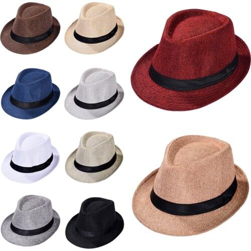 Imixlot 2020 New Fashion Retro Mens Jazz Cap Spring Summer Bowler Outdoor Straw Cowboy Hat Classic Version chapeau Hats