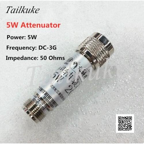 5W Attenuator Coaxial Fixed Attenuator N Type Radio Frequency Attenuator 0-3G 3 5 6 10 15 20DB