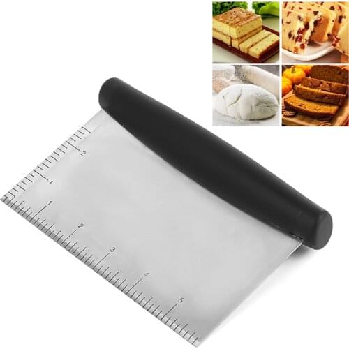 Multi-Purpose Bench Scraper Stainless Steel Pizza Dough Scraper Chopper Dough Cutter for Bread and Pizza Dough
