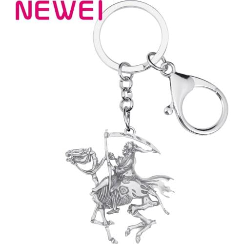 Newei Halloween Plated Antique Gold Grim Reaper Keychains Cute Keyring Jewelry For Women Friend Classic Gift Purse Accessories