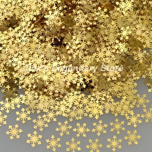 2018 new beauty snowflake gold metal nail art decoration slice manicure nails decals sequin foil supplies tool