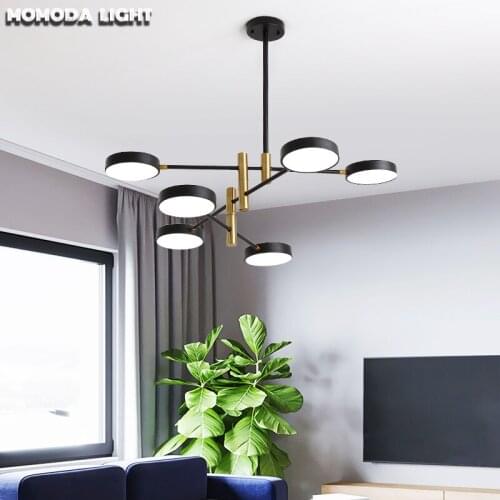 2020 New Nordic LED Chandelier Black/White Art Deco Hanging Lamps for Living Room Bedroom Loft Branch Indoor Lights Lighting