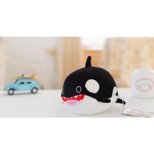 New killer whale toy cartoon plush black whale doll gift about 20cm 2594