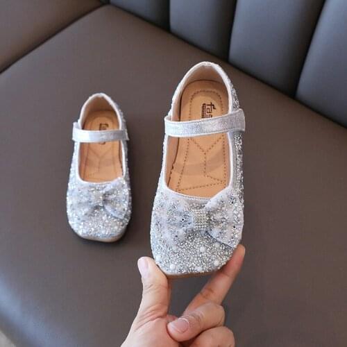 New Childrens Shoes Girls Princess Shoes Sequins Childrens Baby Dance Shoes Pearl Sandals Student Performance Kids Shoes G166