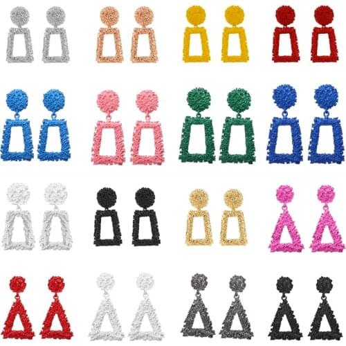 8SEASONS Hyperbole Punk Drop Zinc Alloy Earrings Ear Stud Round Geometric Triangle Fashion Womens Jewelry Multicolor 1 Pair