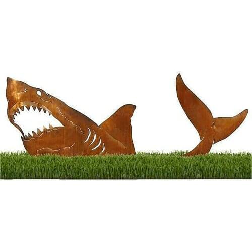 Shark Garden Art Figurines Yard Courtyard Outdoor Decor Ocean Sea Ornaments Animal DIY Sculptures Funny Statues Lifelike Stakes