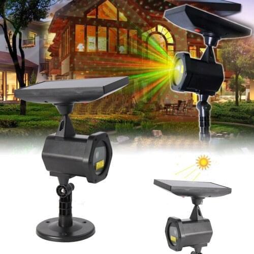 Solar powered LED Laser Projector Moving Snowflake Disco Light Waterproof Christmas Stage Lights Outdoor Garden Landscape Lamp