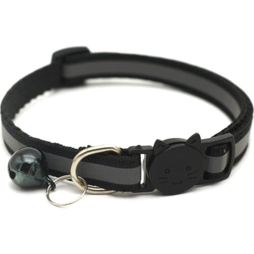 Reflective Dog Cat Collars Patch Collar Release Buckle Bell Tightness Adjustable Pet Collar for Cats Dogs Pet Supplies