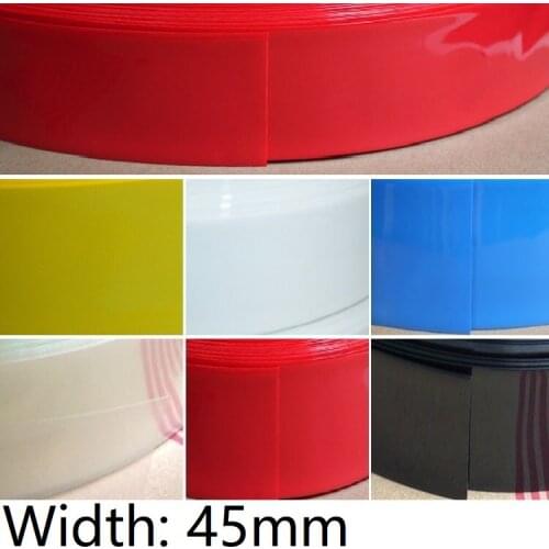 Width 45mm PVC Heat Shrink Tube Dia 28mm Lithium Battery Insulated Film Wrap Protection Case Pack Wire Cable Sleeve Colorful