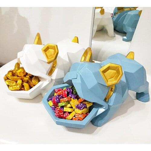Creative Bulldog Candy Box Decoration Lucky Dog Creative Entrance Concealer Disk Door Shoe Cabinet Key Storage Box Best Gift