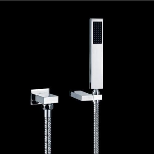 High grade Square Handheld shower Head with Wall Connector Elbow Outlet & Hose Set brass TH995