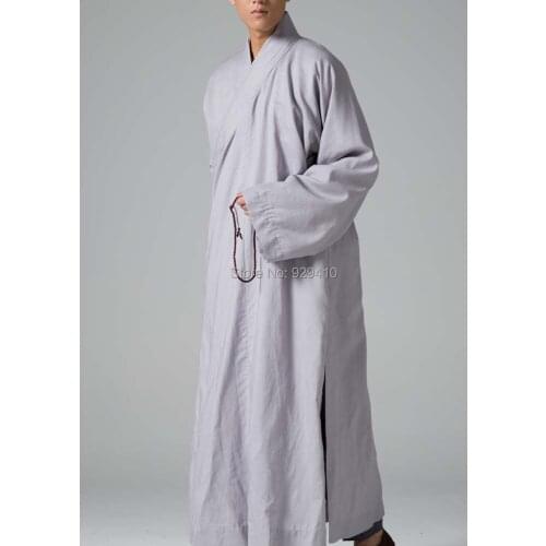 Zen monk suits cotton&linen gownbuddhist kung fu/martial arts robescoat uniforms meditation suits clothesYXS-03