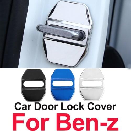 1set 10set Stainless Steel Car Door Lock Covers Protecting Stikcer for B/C/E Class A Class C200L GLC GLK CLA GLA Car Accessories