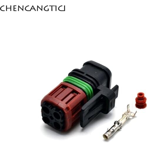 2 Sets 4 Pin Way Tyco Auto Plastic Housing Electric Connector Plug Waterproof Wire Harness Cable Socket For Volvo 1337352-1