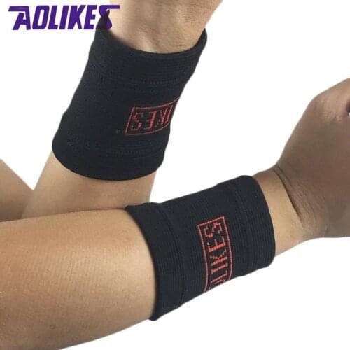 1 Pair 11*8 cm Nylon Wrist Support Brace Protector Elastic Sports Wristbands For Volleyball Basketball Tennis Fitness Sweatbands