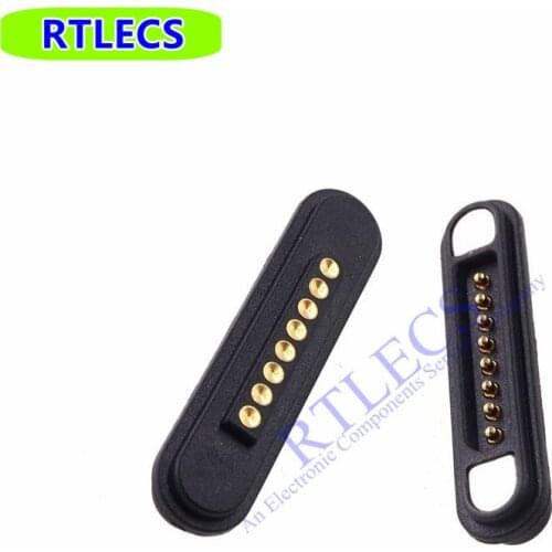 1 Pair Magnetic Connector 8 Pole Pogopin Male Female 2.2 MM Grid Through Hole 3A 12V DC Spring Loaded Pogo Pin Waterproof Pad