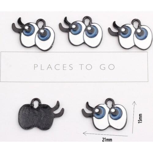 10pcs DIY Alloy Fashion eye enamel charms for jewelry making metal charms for bracelets dangle spray paint Eyeball pendants