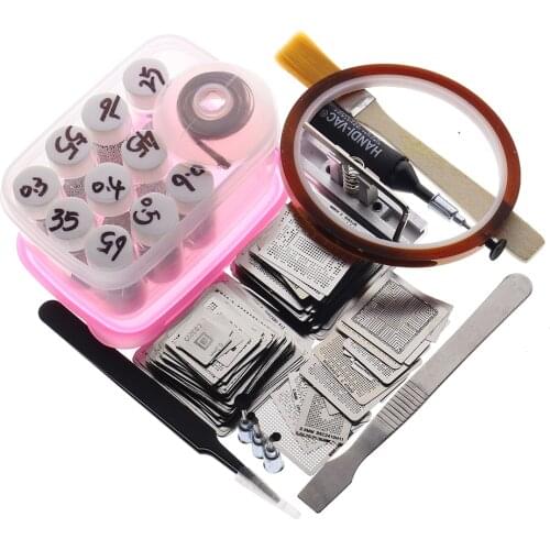 110pcs BGA Reballing Directly Heat Stencils Solder Paste Balls Station BGA Reballing kit For SMT Rework Repair Solder paste Flux
