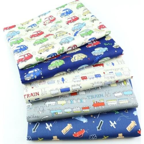 160cm*50cm car train plane baby cotton cloth patchwork fabric Apparel dress cloth bedding quilting fabric material sewing