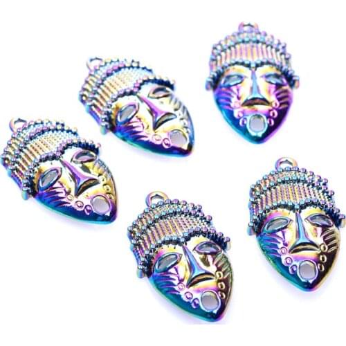 5pcs Vintage Mask Religion Pendant Egyptian Charms For Jewelry Making Earrings Necklace Accessories Women Men Handmade Wholesale