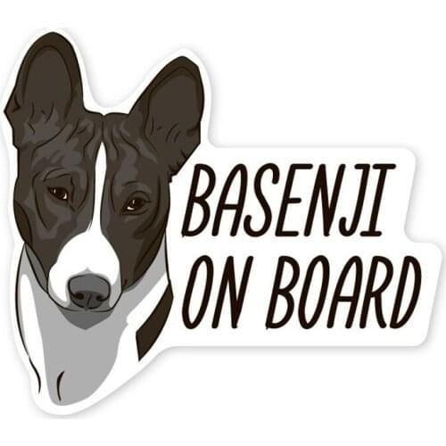 B0687 Self-adhesive Decal Basenji Dog On Board V2 Car Sticker Waterproof Auto Decors on Bumper Rear Window Laptop Helmet