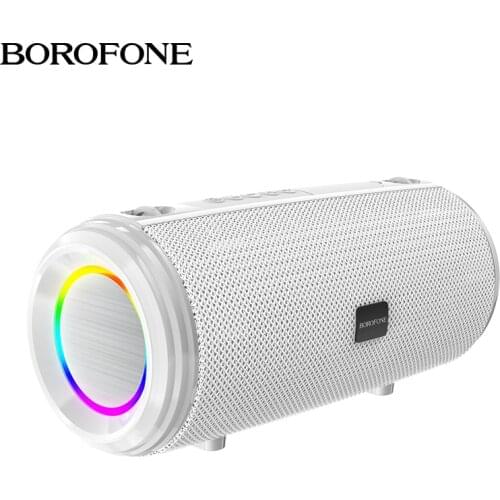 BOROFONE Wireless Speaker Bluetooth-compatible Speaker With TF Card USB AUX 3D Surround Stereo Outdoor Bass with LED Light