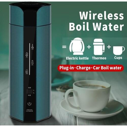 Wireless Charging Kettle Thermos Cup Tea Coffee Travel Boiling Water Warming Smart Kettle Kitchen Appliance 350ml Portable